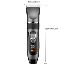 1pc LED Digital Display Low Noise Pet Electric Clipper, For Grooming And Cleaning Dog & Cat Fur, Classic Professional Pet Grooming Electric Shaver, Pet Hair Trimming Kit - Grey - View 2