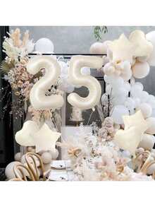 70件套装饰套装，适合30岁生日，男女通用；米色和金色18岁生日，象牙色和金色气球生日装饰，适用于房间装饰、派对主题摄影，也可作为圣诞节道具使用。 - 彩色 - 查看 3