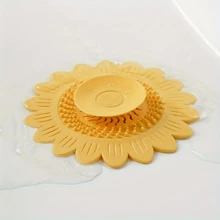 4 pezzi di filtro a spinta per il lavandino a forma di fiore, 1 pezzo di filtro a spinta per il lavandino a forma di fiore, copertura dello scarico del lavandino a forma di fiore, filtro per capelli e tappo dello scarico, tappo dello scarico deodorante, scarico a forma di girasole con funzione deodorante, adatto per vasca da bagno, lavandino, cucina, accessori per il bagno