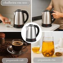 Chaleira Elétrica inox 2 Litros Leiteira Jarra Cantinho do Café Café Água Casa Cozinha Restaurante Cafeteria Chá Confeitaria Padaria