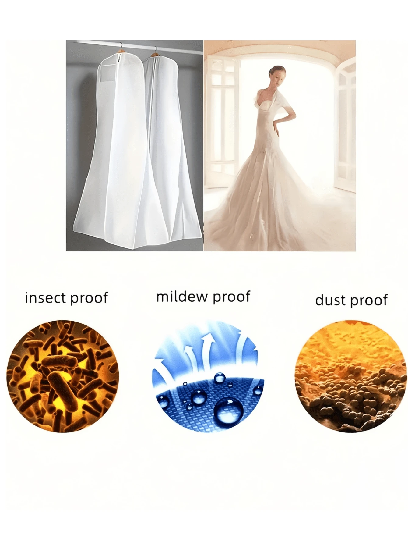 1件装可折叠衣物防尘罩，婚纱收纳袋，西装衣物保护套，衣柜整理袋 - 圣诞节、万圣节、感恩节礼物，时尚罩子，小巧收纳袋，高品质罩子，耐用材质，节日购物者，时尚爱好者，无挂钩