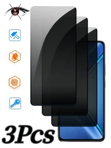 3 件套 [防窥视] OPPO 系列钢化玻璃屏幕保护膜，防刮、防摔、防窥视、防水、防指纹、防尘、无气泡、易于粘贴、9H 硬度、灵敏触摸、高清钢化玻璃