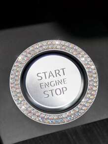 1 件/ 水晶镶嵌通用按压启动装饰环 | 汽车内饰改装配件 | 免工具安装汽车配件 - 多款 - 查看 10