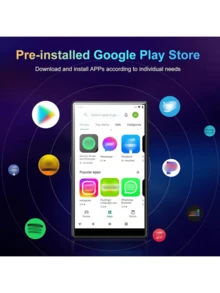 Fanvace 5 英寸 MP3 播放器带蓝牙 WiFi、80GB MP3 播放器、2500mAh MP4 播放器带扬声器。