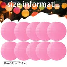 10 pièces de lanternes en papier rondes de style chinois/japonais, petites lanternes décoratives suspendues en papier, lanternes sphériques pliables