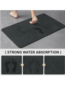 1 件装不对称木纹图案浴室地垫，超强防滑橡胶底浴室地垫，户外入口门垫，室内装饰地毯，浴室地垫，柔软吸水速干垫，地毯淋浴浴缸户外门垫，家居装饰，浴室装饰，房间装饰，返校季入口装饰 - 彩色 - 查看 4