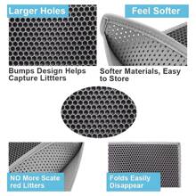 1 pièce de tapis à litière pour chat à double couche, tapis de nettoyage antidérapant pour animaux de compagnie pour ramasser la litière, tapis de boîte à litière pour chien/chat imperméable, tapis à litière pour chat facile à nettoyer, tapis antidérapant pour animaux de compagnie convenant aux chats et aux chiens, tapis anti-éclaboussures à double couche