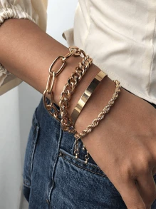 Yanxyad Goldarmbänder Set, mehrlagige Manschetten-Wickel -Ketten Armbänder für Frauen, vergoldete mehrlagige stapelbare Manschetten-Wickel -Ketten Tennis Armband offene einstellbare Armreif Schmuckset für Frauengeschenke