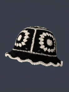 1pc Women's Fashion Hollow Handmade Hat, Suitable For Spring, Summer, Autumn Daily Wear - Black - View 6