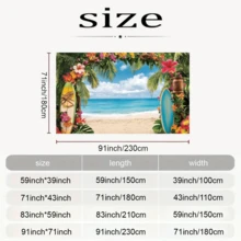 1 Piece, Tropical Seaside Background, Summer Beach Hawaii Island Palm Tree Photography Background, Photo Background, Video Wall Background, Hanging Cloth, Party Banner, Party Photo Background, Party Supplies - Multicolor - View 2