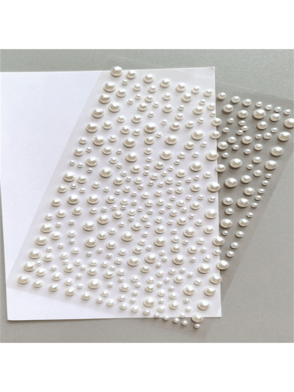 1 Sheet, A Total Of 325 White Faux Pearl And Rhinestone Stickers, Made Of Plastic ABS Material - 3d Stickers For Makeup, Hairstyles, Faces, Nails, Decorations Or Gifts, School Supplies,Back To School