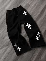 Men's Casual Street Cross Print Loose Straight Jogger Pants