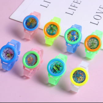 50/20/10/2pcs Novelty 3D Gradient Pattern Party Watches, Random Animal Shaped Birthday Party Decorative Bracelets, Cute Shake Rattle Small Gift Jewelry, Christmas Gift, Party Favor, Gift Bag Filler, Classroom Rewards