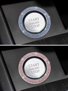 1 件/ 水晶镶嵌通用按压启动装饰环 | 汽车内饰改装配件 | 免工具安装汽车配件 - 多款 - 查看 6