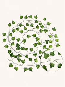 1/5pcs 90 Pieces Artificial Ivy Leaves Vines, Detachable Leaves, UV-Resistant Plastic Plants For Decoration In Living Room, Kitchen, Balcony, Garden, Bedroom, Farmhouse (Note - If You Smell A Plastic Odor After Unpacking, Please Let It Air Out For A While, It Won't Affect The Use)