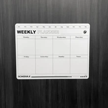 1 pieza Planificador mensual cuadrado horizontal con estilo de cuadrícula, pizarra magnética reutilizable para el refrigerador, tablero de planificación personal/del hogar, bloc de notas, decoración de refrigerador, soluciona problemas de decoración y olvido
