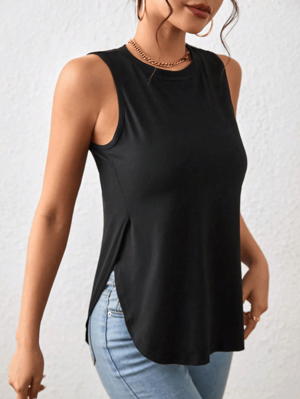 1 pièce Top débardeur sport décontracté mode femme grande taille avec fente sur le côté, été