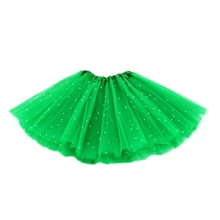 1pc Glittering Solid 3-8 Years Old Girls Princess Puff Skirt, 3-Layer Tulle Short Performance Dance Dress