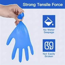 1 Box Disposable Nitrile Gloves, Blue Color, Durable Household Cleaning Gloves For Kitchen, Bathroom, Cleaning, Food Handling, Tattoo, Beauty, Hair Dye, Pets, Salon, Cleaning Supplies, Home Tools