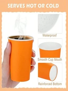 11 Colors Solid Color Paper Cups - 10pcs/Pack 9oz Party Drinking Cups, Suitable For Birthday, Beverage, Picnic And BBQ Tableware - Multicolor - View 6