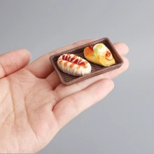 Mini Estante de Pan, Miniatura de Pan Simulado, Comida Falsa, Juego de Juguete de Resina Decoración Dulce, Adecuado para Decoración de Fiestas, Pequeños Juguetes de Regalo