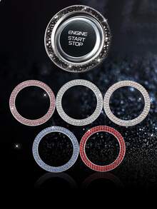 1 件/ 水晶镶嵌通用按压启动装饰环 | 汽车内饰改装配件 | 免工具安装汽车配件 - 多款 - 查看 2