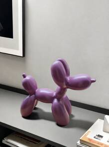1 pieza Escultura de resina de un perro globo pequeño estilo nórdico, decoración de interiores para el hogar, ornamento de animales pequeños artesanía de resina creativa