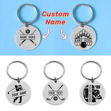 1pc Custom Engraved Stainless Steel Sports Theme Keychain, Personalized Name Laser Etched, Volleyball, Football, Basketball, Baseball Club Memento, Gift For Sports Lovers, Back To School, Graduation, Christmas,Engraved,Durable,Stainless,Colorful,Cute,Adorable,Funny,Kawaii,Y2K,Stylish,Unisex,Casual,Custom,Personalized,Unique,Customized,Ideal Gifts For Him,Ideal Gifts For Her,Her,Boyfriend,Girlfriend,Family,Friends,For Anniversaries,For Valentine's Day,For Mother's Day,For Birthdays,For Day,For Father's Day,For Graduation,For Weddings,For Housewarming - Multicolor - View 4