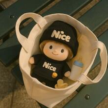 Mini Fashion Clothes For Labubu,Compatible With Labubu For 17cm,Warm Hat & Graphic Sweater Set,Cute Dress Up Accessories