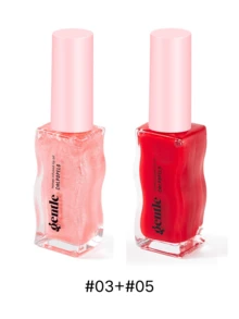 MSFLIBNH 1/2/6 piezas Aceite labial de 8ml con esencia de fruta y miel, de larga duración, hidratante y que atenúa las líneas de los labios, brillo labial transparente perlado. Regalo para mamá. Se enviarán aleatoriamente 2 estilos de empaque sin afectar el uso.