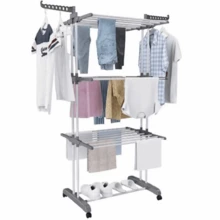 4 Tier Extra Large Clothes Airer Indoor Foldable Outdoor Laundry Dryer Rack Line - Grey - View 11