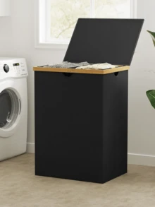 165L Dual Compartment Laundry Basket With Lid, Large Dirty Clothes Hamper With 2 Removable Inner Liner Bags, Suitable For Dorm, Bedroom, Bathroom - Multicolor - View 5
