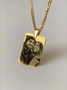 Collar personalizado con foto grabada, grabado personalizado de foto, collar de acero inoxidable de 18 k, colgante de retrato de oro/plata, joyería personalizada de familia/mascota, regalo perfecto, dorado, elegante, colorido, vintage, simple, unisex, casual, lindos, personalizados, únicos, regalos ideales para él, regalos ideales para ella, novia, novio, papá, mamá, familia, amigos, para aniversarios, para cumpleaños, para graduación, para baile de graduación, para fiestas, suministros escolares, de vuelta a la escuela, para la oficina, para la escuela, para el aula, para regalos de maestros, para la universidad, para colegas, para dormitorios, para maestros, para niños y niñas, para adolescentes, estudiantes de secundaria, estudiantes de secundaria, estudiantes universitarios, universitarios