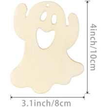 10 sztuk drewnianych dekoracji w kształcie duchów w klimacie Halloween, ozdoby wiszące, rekwizyty do dekoracji miejsc, karnawał graffiti