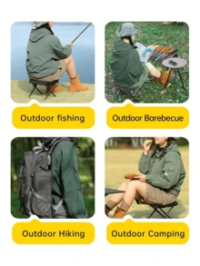 Outdoor Folding Chair, Portable Stool Suitable For Camping, Travel, Vacation And Fishing, With Adjustable Zipper Small Stool