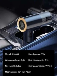 OBOVAY 1 pieza Aspiradora de coche inalámbrica, aspiradora de mano portátil recargable con alta succión, soplador de aire comprimido portátil inalámbrico para coche y hogar