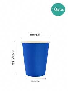 11 Colors Solid Color Paper Cups - 10pcs/Pack 9oz Party Drinking Cups, Suitable For Birthday, Beverage, Picnic And BBQ Tableware - Multicolor - View 12
