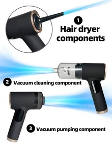 OBOVAY 1 pieza Aspiradora de coche inalámbrica, aspiradora de mano portátil recargable con alta succión, soplador de aire comprimido portátil inalámbrico para coche y hogar