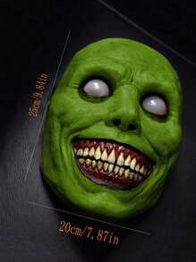 Smiling Exorcist Mask Halloween Horror Prop Cosplay Exorcist Mask White-Eyed Demon Mask