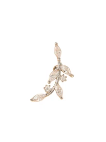 1Piece Stainless Steel Crystal CZ Leaf Stud Earring For Women Helix Tragus Conch Lobe Earrings Cartilage Piercing Ear Jewelry 18G