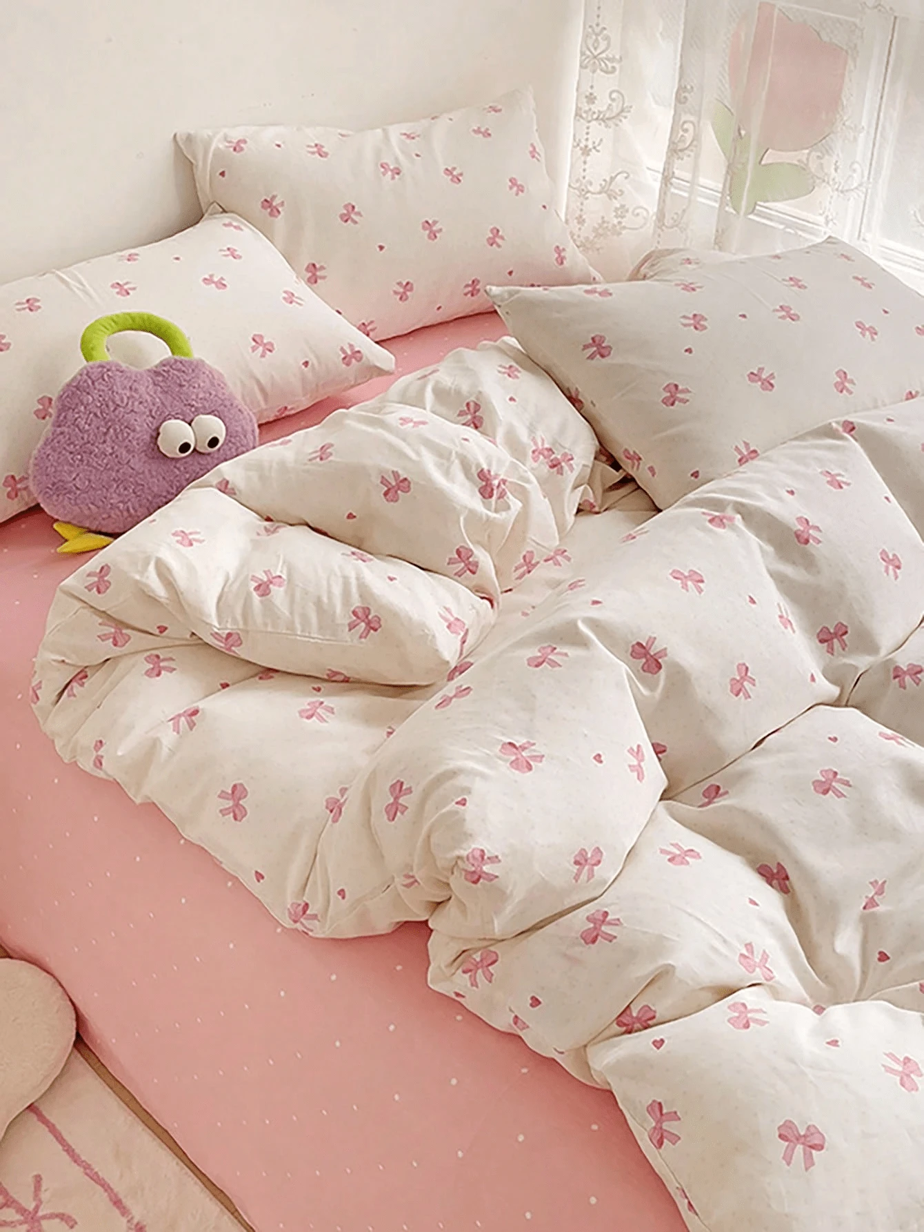 Bộ 3 vỏ chăn Ins Style (1 vỏ chăn + 2 vỏ gối), cỡ đôi hoặc cỡ lớn, mềm mại, thoải mái và thoáng khí, quà tặng hoàn hảo cho ngày lễ, thích hợp cho phòng ngủ và phòng khách, sử dụng được cho mọi mùa (không bao gồm ruột chăn và gối) - Nhiều màu - Xem 1