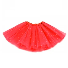 1pc Glittering Solid 3-8 Years Old Girls Princess Puff Skirt, 3-Layer Tulle Short Performance Dance Dress