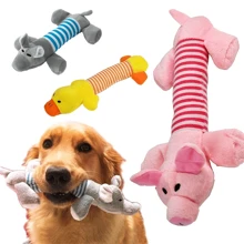 [Apto para perros pequeños/medianos] Juguete masticable para perro con diseño de cerdo y elefante, resistente y con chirrido, suministros interactivos para mascotas, ideal para masticadores agresivos