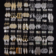 10pcs/Pack Elegant Metal Leaf, Heart, Butterfly Pendant Earrings, Suitable For Women Jewelry, Gift For Friends