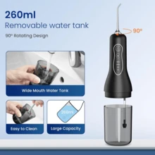 Răng Miệng Irrigator USB Sạc Chỉ Nha Khoa Di Động Xịt Nha Khoa 260ML Bình Nước Chống Nước Chăm Sóc Răng Miệng Vệ Sinh - màu đen - Xem 6