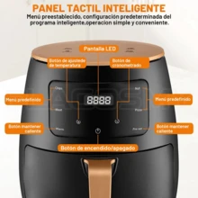 freidora de aire digital , 8 programas automáticos,6L 2400W Display Digital,Ventana transparente,Reserva con un clic,Pantalla Tactil,Antiadherente,para freír,asary hornear - Tipo de Enchufe A USA (110-127V) - Ver 4