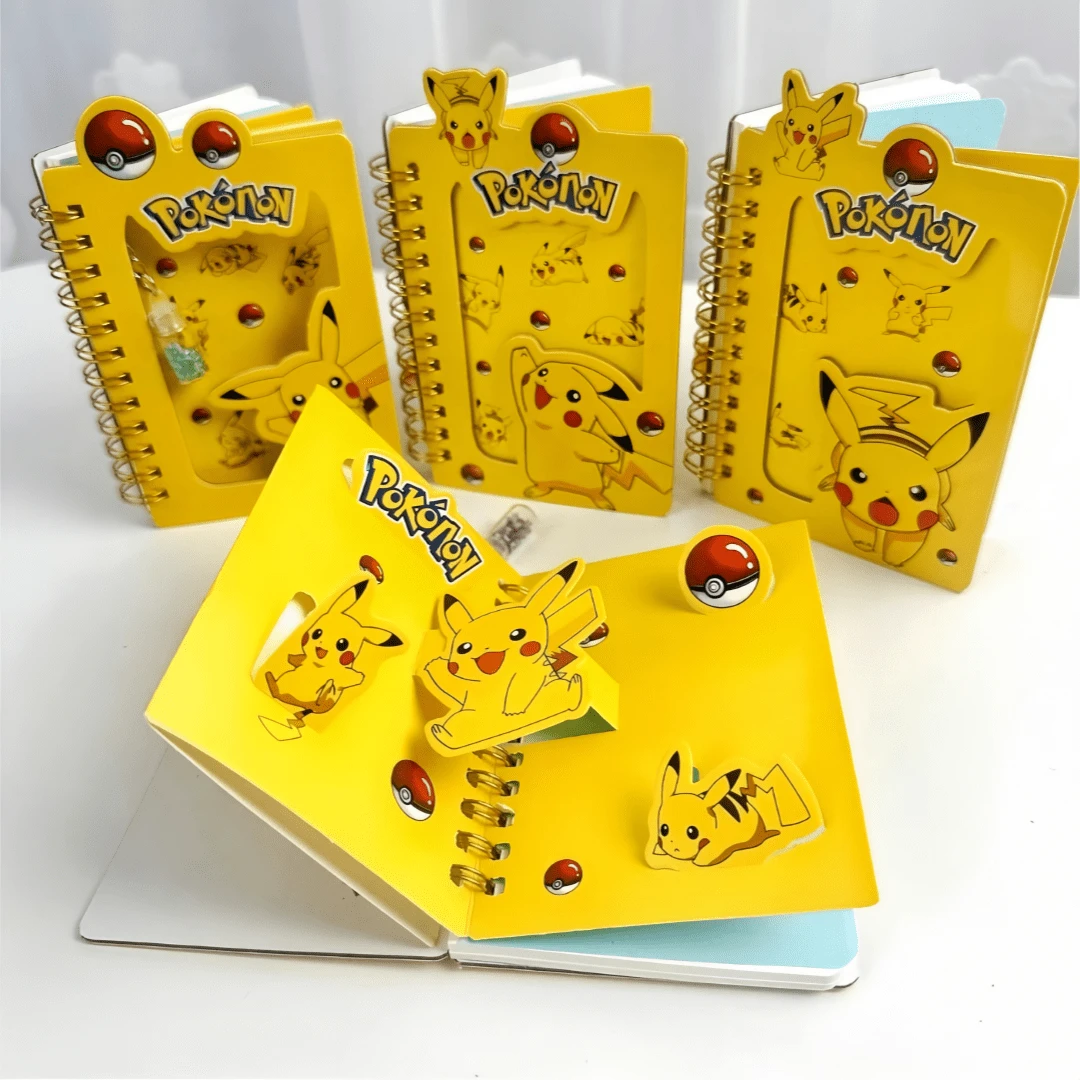 pokemon 2/4/8 件口袋妖怪皮卡丘笔记本 - 充满活力的口袋妖怪主题笔记本，非常适合笔记、素描和收藏，耐用且时尚，是学生和口袋妖怪粉丝的理想选择