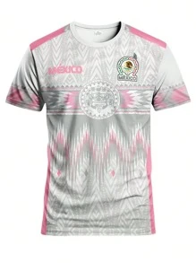 T-shirt sport casual d'entraînement de football pour hommes et jeunes, col rond en polyester avec design micro-stretch serré, motif lettrage, tissu tricoté 150g/m², convient pour la Journée de l'unité, les fêtes de football, l'entraînement, la randonnée et les activités de plein air, pour le printemps/été