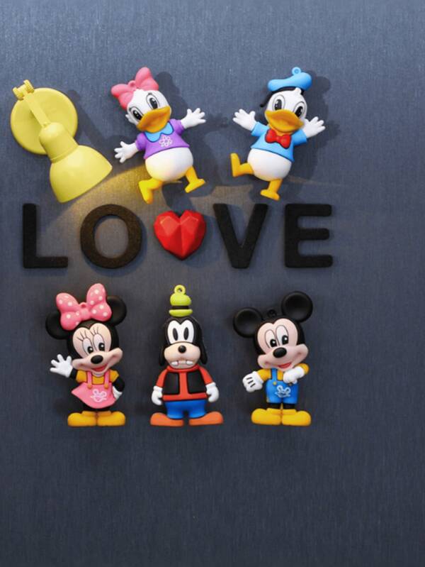 Disney "Disney Cartoon Mickey & Minnie Fridge Magnets, Donald & Daisy Handmade Figurines – Cute, Mixed Colors, PVC Material. Party Decorations With Fixed Magnets. Perfect As Gifts For Friends, Holidays, And Graduation."