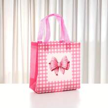 24/12 Stücke Set rosa Schleifen Tragetaschen - wiederverwendbare Vliesstoff Geschenktüten für Partys, geeignet für Geburtstag, Hochzeit, Jahrestag - hergestellt aus Polyester und PP, perfekt als Weihnachts-, Thanksgiving-, Valentinstags- oder Muttertagsgeschenk